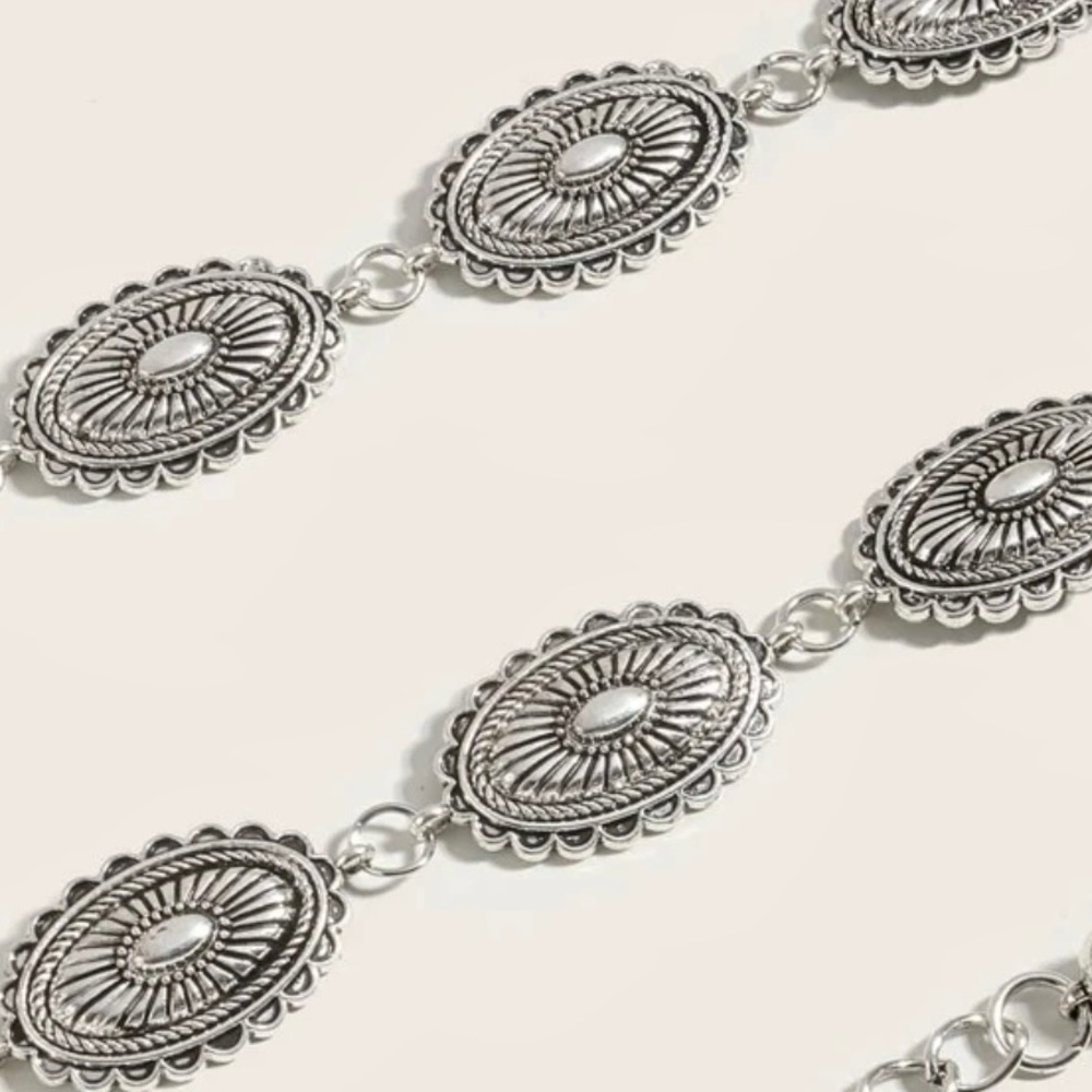 Concho country western belt silver toned - Picture 3 of 4